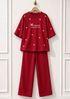 Bow Style Western 2-Pcs Summer Tracksuit For Her MWTS-37