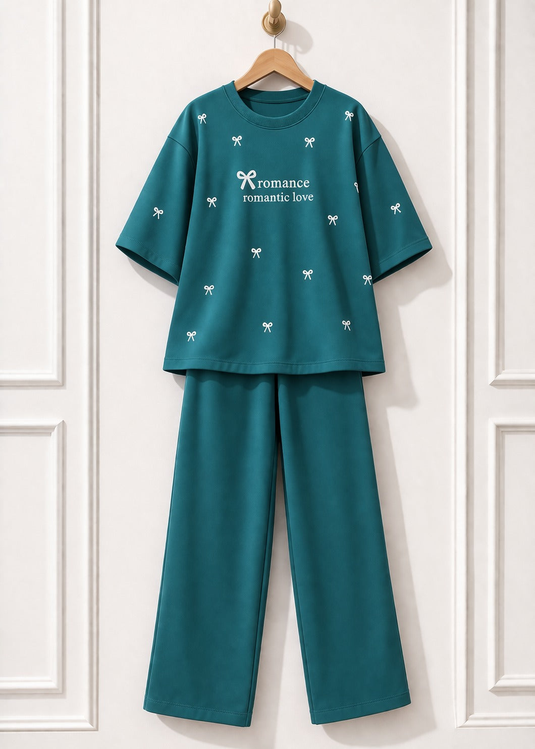 Bow Style Western 2-Pcs Summer Tracksuit For Her MWTS-37