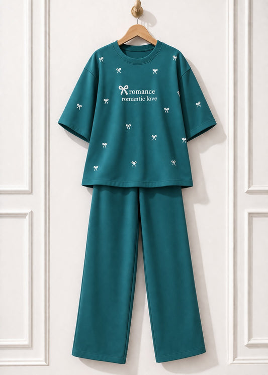 Bow Style Western 2-Pcs Summer Tracksuit For Her MWTS-37