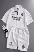 MENS  FOOTBALL INSPIRED SET – SLIM FIT HALF ZIP & SHORTS  MMSS-16