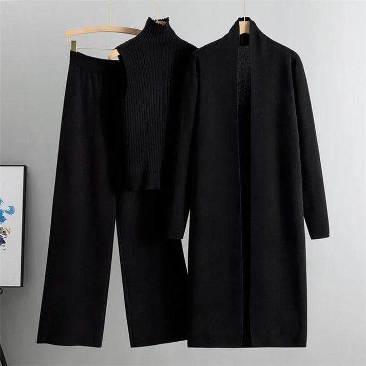 Long Gown Style 3-Pcs Winter Co-Ord Suit. WWTS-13