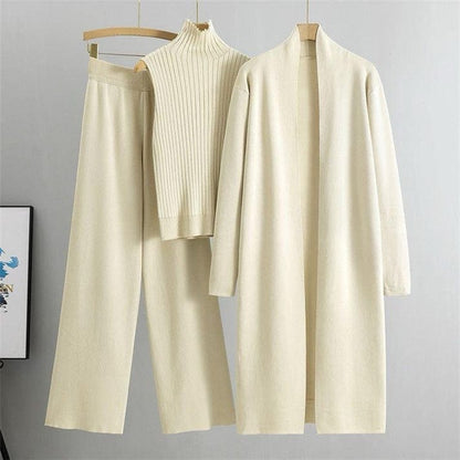 Long Gown Style 3-Pcs Winter Co-Ord Suit. WWTS-13
