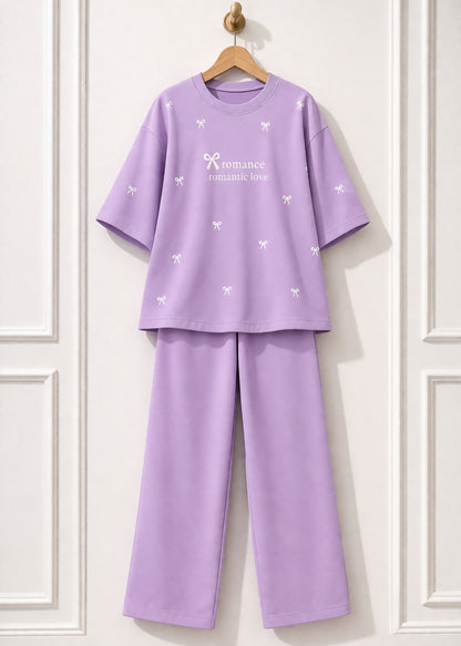 Bow Style Western 2-Pcs Summer Tracksuit For Her MWTS-37