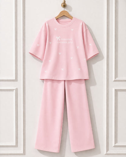 Bow Style Western 2-Pcs Summer Tracksuit For Her MWTS-37