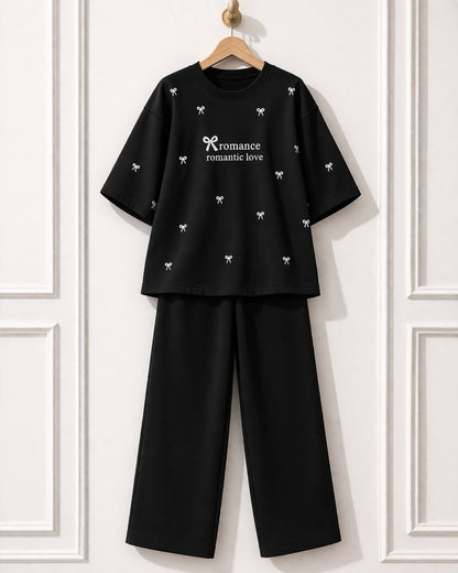 Bow Style Western 2-Pcs Summer Tracksuit For Her MWTS-37