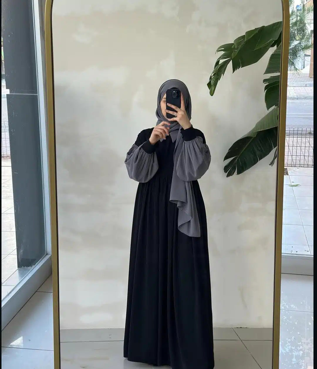 Frill Abaya Style Long Cuff Maxi