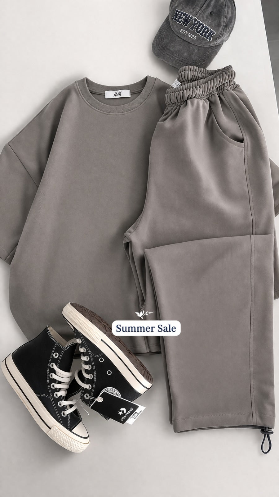 Round Neck Style Short Sleeve 2-Pcs Summer Tracksuit For Her CWTS-02