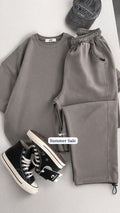 Round Neck Style Short Sleeve 2-Pcs Summer Tracksuit For Her CWTS-02