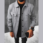 Zayra Double Pocket Collar Style Casual Fleece Winter Button Jacket D-3.
