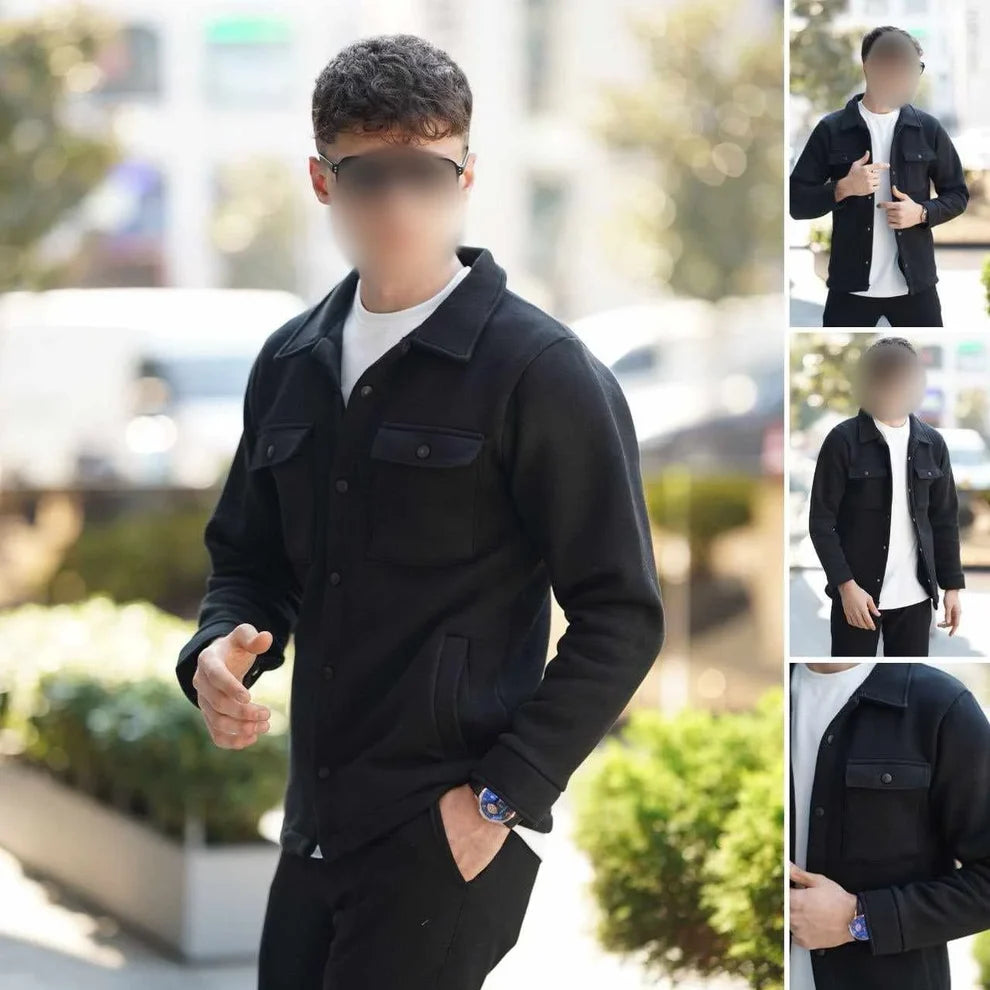 Zayra 4-Pocket Collar Style Casual Fleece Winter Button Jacket. MWJ-401