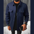 Zayra Double Pocket Collar Style Casual Fleece Winter Button Jacket D-3.
