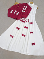 Classic Wine Bow Embellished Maxi 2-Piece