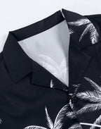 Men’s Coconut Trees Print Shirt Shorts Set Trendy Casual 2 Pcs Outfits