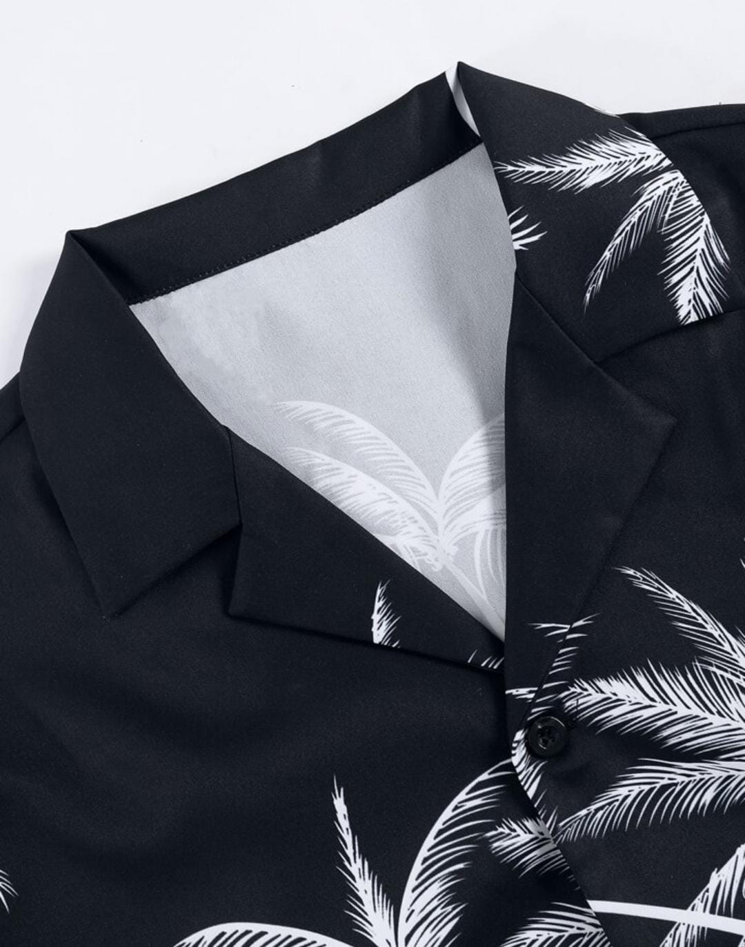 Men’s Coconut Trees Print Shirt Shorts Set Trendy Casual 2 Pcs Outfits