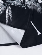 Men’s Coconut Trees Print Shirt Shorts Set Trendy Casual 2 Pcs Outfits