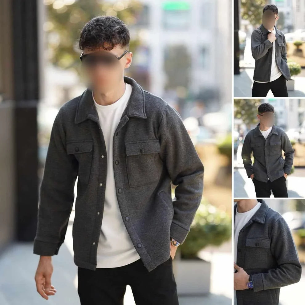 Zayra 4-Pocket Collar Style Casual Fleece Winter Button Jacket. MWJ-401