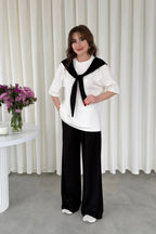 Noir Ribbon Lounge Wear Set Her MWTS-37