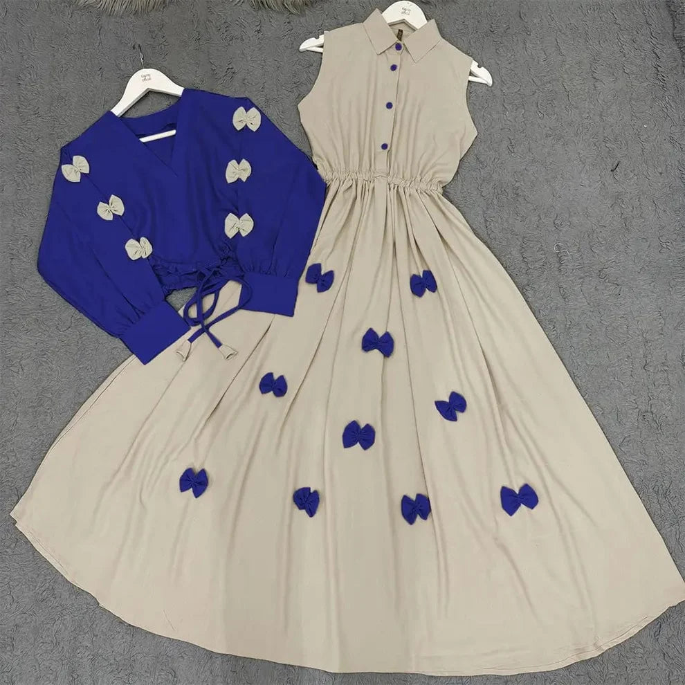 Zayra Classic Wine Bow Embellished Maxi 2-Piece Regular price