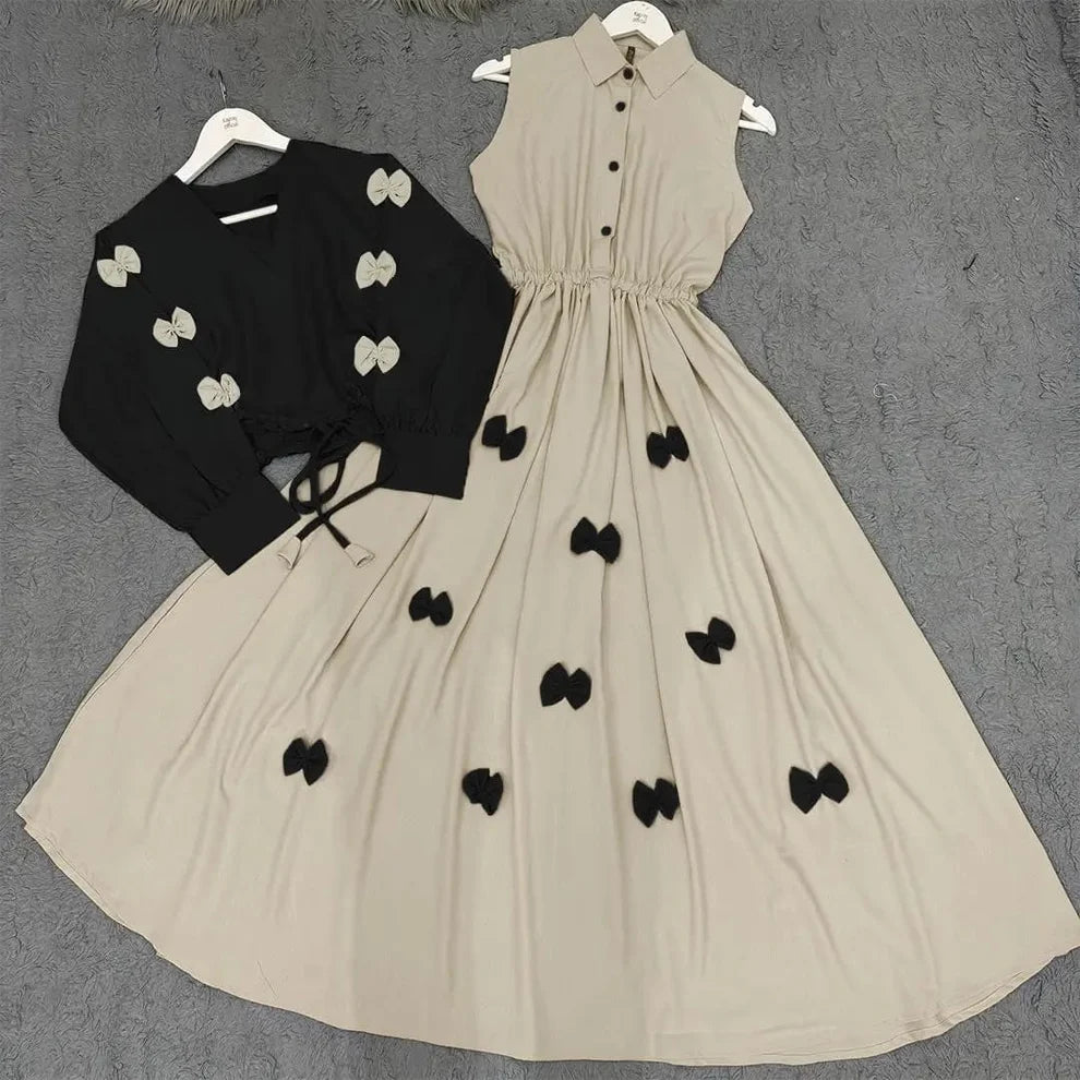 Zayra Classic Wine Bow Embellished Maxi 2-Piece Regular price