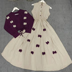 Zayra Classic Wine Bow Embellished Maxi 2-Piece Regular price